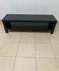 The image shows a TV stand from the IKEA LACK collection in black and brown. - Image 4