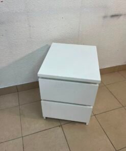 Minimalist White 2-Drawer Nightstand – Compact Bedside Table with Handleless Drawers & Modern Box Frame - Image 7