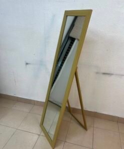 A mirror with a gold frame and a sturdy back stand on which the base is frequently mounted (Cheval Floor Mirror). - Image 4