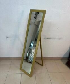 A mirror with a gold frame and a sturdy back stand on which the base is frequently mounted (Cheval Floor Mirror). - Image 2