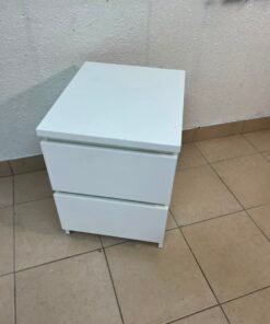 The IKEA MALM two-drawer chest of drawers in white is typically used as a bedside table or small storage unit. - Image 7