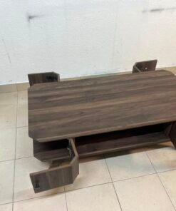 Tough-wearing walnut-finish wooden coffee table featuring a rectangular top, lower storage shelf, and subtle corner detailing. - Image 6