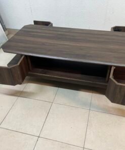 Tough-wearing walnut-finish wooden coffee table featuring a rectangular top, lower storage shelf, and subtle corner detailing. - Image 3