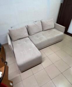Modern Light Beige L-Shaped Sectional Sofa with Chaise Lounge – Tufted Seat Cushions & 3 Plush Back Pillows for Living Room & Apartments - Image 13