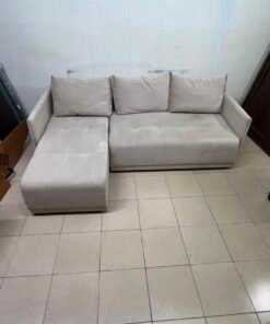 Modern Light Beige L-Shaped Sectional Sofa with Chaise Lounge – Tufted Seat Cushions & 3 Plush Back Pillows for Living Room & Apartments - Image 14