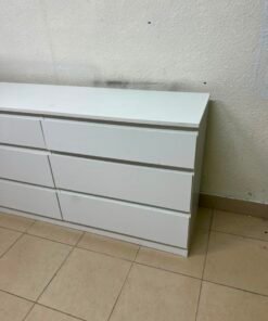 Modern White 6-Drawer Dresser / Chest – Wide Minimalist Storage Cabinet with Handleless Recessed Drawers & Plinth Base - Image 4