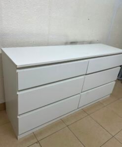 Modern White 6-Drawer Dresser / Chest – Wide Minimalist Storage Cabinet with Handleless Recessed Drawers & Plinth Base - Image 7