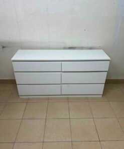 Modern White 6-Drawer Dresser / Chest – Wide Minimalist Storage Cabinet with Handleless Recessed Drawers & Plinth Base - Image 8