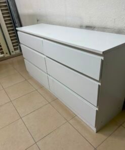 Modern White 6-Drawer Dresser / Chest – Wide Minimalist Storage Cabinet with Handleless Recessed Drawers & Plinth Base - Image 11