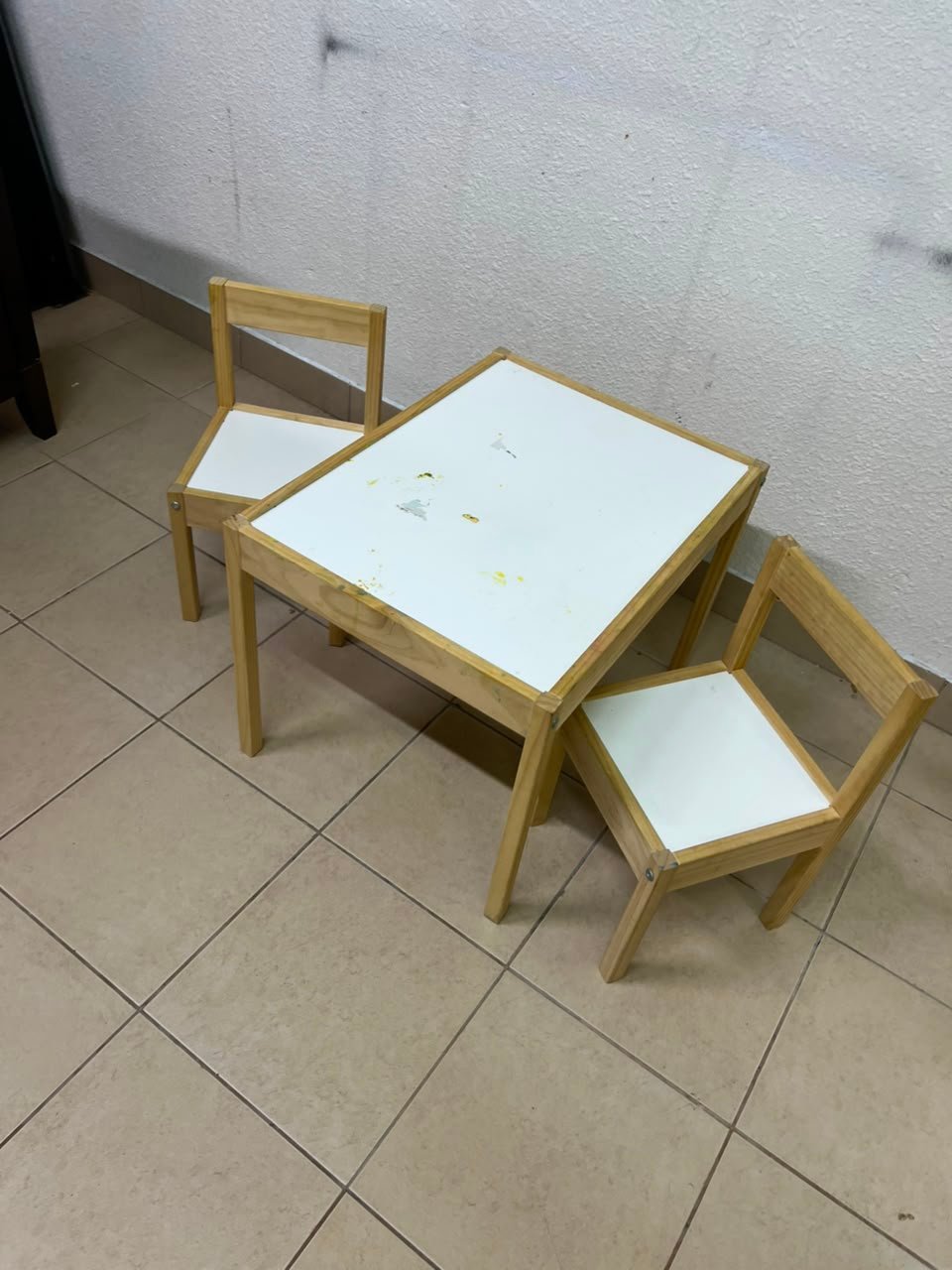 Kids' 3-Piece Wooden Table & Chair Set – Natural Pine Frame with White Laminate Tops – Child-Sized Activity Desk & 2 Chairs for Playroom, Nursery & Bedroom - Image 8