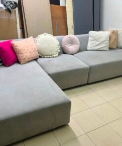 Modern Grey Modular L-Shaped Sectional Sofa – Fabric Couch with Chaise Lounge, Deep Seating & Clean Minimalist Lines - Image 3