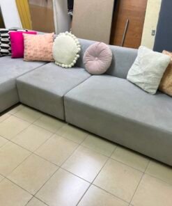 Modern Grey Modular L-Shaped Sectional Sofa – Fabric Couch with Chaise Lounge, Deep Seating & Clean Minimalist Lines - Image 4