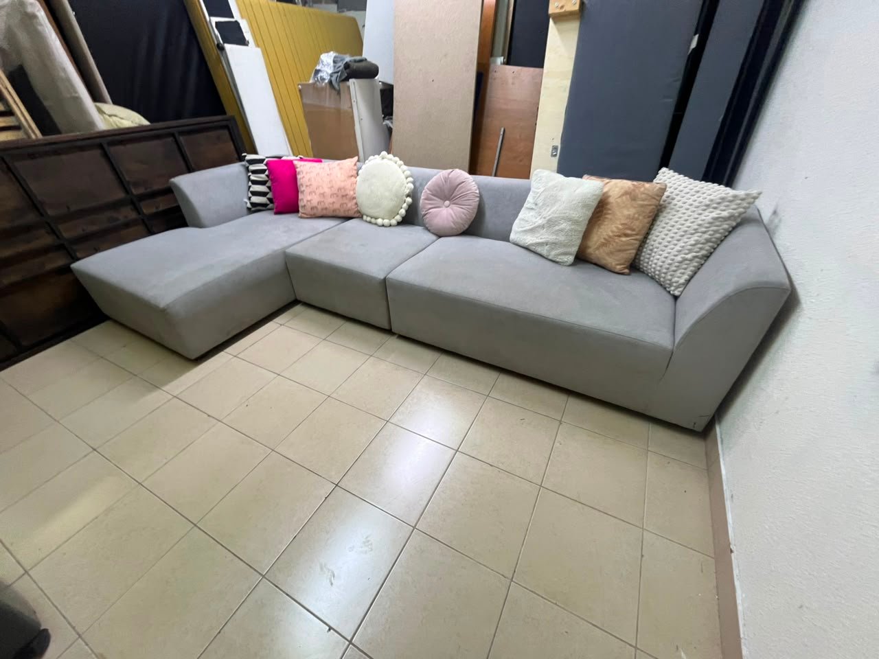 Modern Grey Modular L-Shaped Sectional Sofa – Fabric Couch with Chaise Lounge, Deep Seating & Clean Minimalist Lines - Image 5