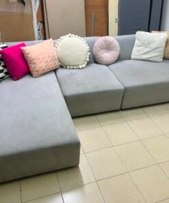 Modern Grey Modular L-Shaped Sectional Sofa – Fabric Couch with Chaise Lounge, Deep Seating & Clean Minimalist Lines - Image 6