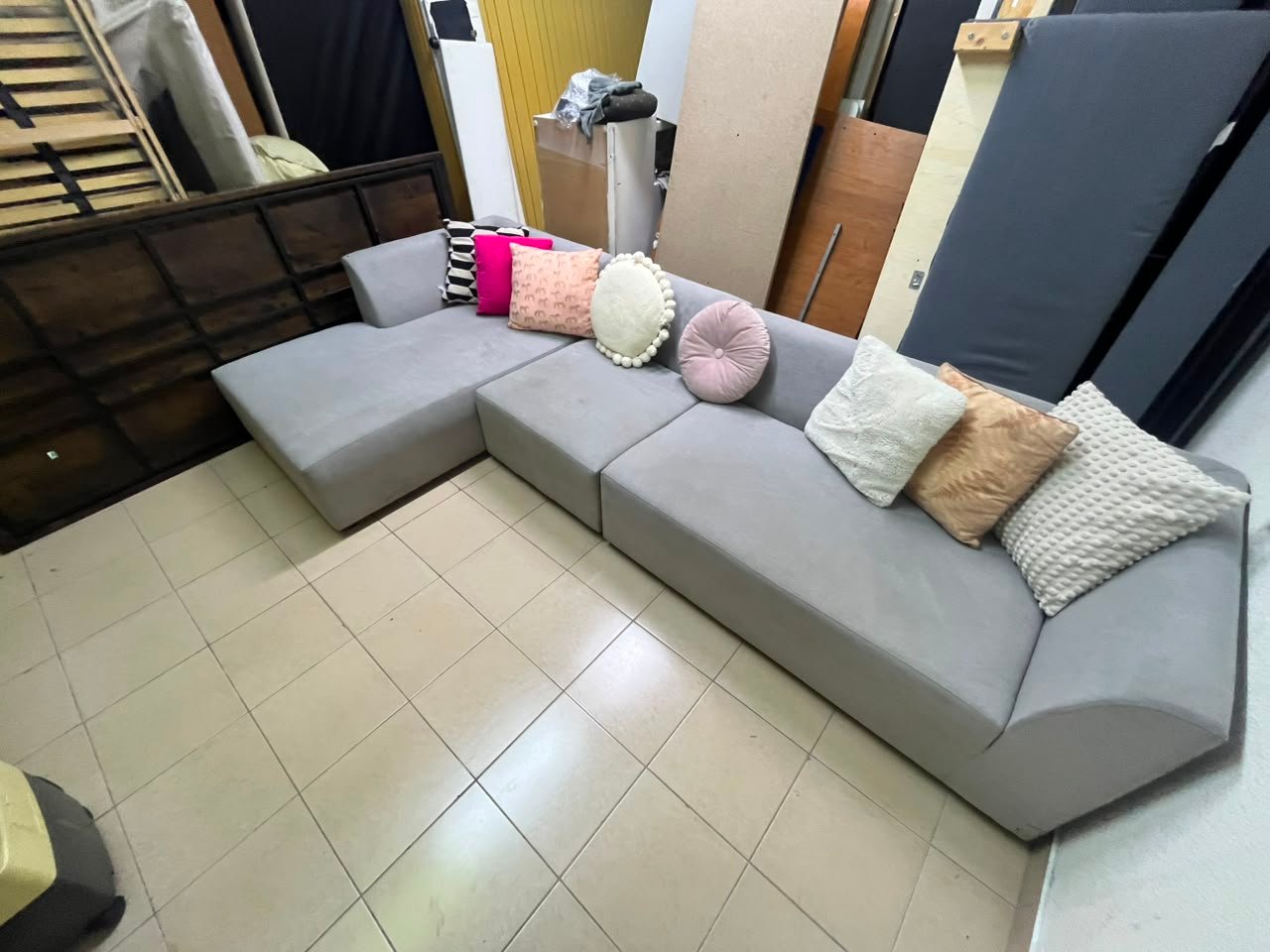 Modern Grey Modular L-Shaped Sectional Sofa – Fabric Couch with Chaise Lounge, Deep Seating & Clean Minimalist Lines - Image 7
