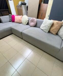 Modern Grey Modular L-Shaped Sectional Sofa – Fabric Couch with Chaise Lounge, Deep Seating & Clean Minimalist Lines - Image 9