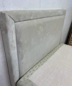 Classic Single Bed Frame with Cream Upholstered Headboard & Floral Quilted Mattress – Solid Bedroom Set with Divan Base - Image 17