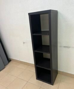 IKEA KALLAX shelving unit in black and brown, vertical design - Image 5