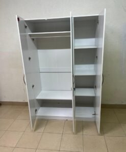 This is a white three-door wardrobe with a mirror in the middle, which looks similar to the "Kulltorp" model from Home Box. - Image 10