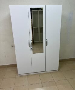 This is a white three-door wardrobe with a mirror in the middle, which looks similar to the "Kulltorp" model from Home Box. - Image 13