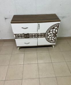This is a sideboard with a wooden and white design, decorated with geometric patterns in the Turkish style. - Image 6