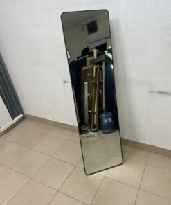 A tall, modern floor mirror featuring a slim black frame and elegant rounded corners. - Image 5