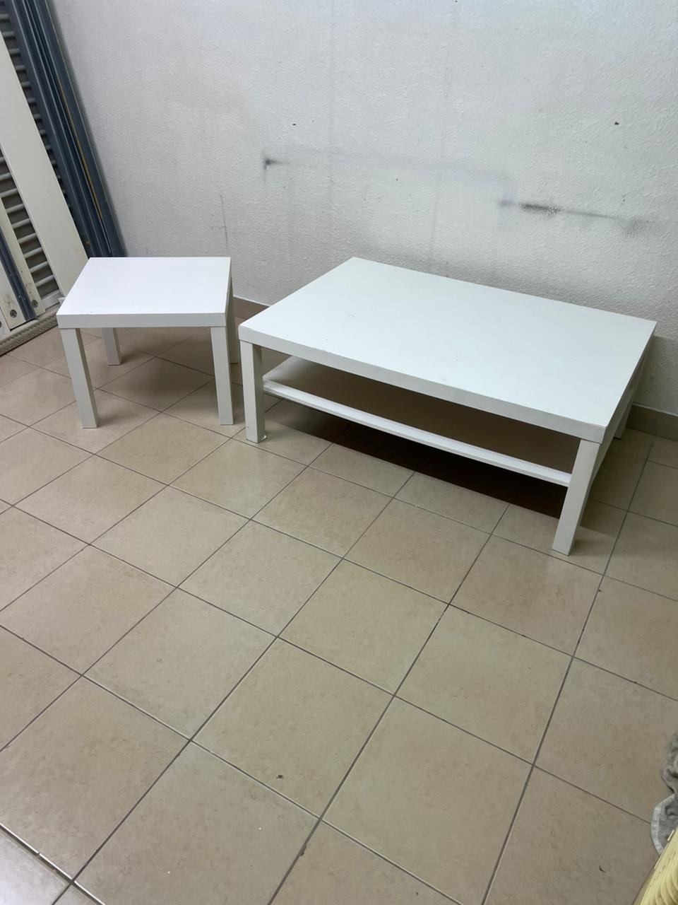 IKEA LACK tables in white (coffee table and matching side table)