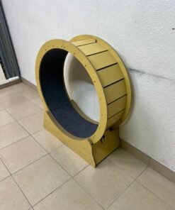 This wooden exercise wheel for cats is designed for indoor use to help cats burn energy and stay fit.