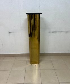 Modern Gold Pedestal Display Stand – Polished Hexagonal Column with Black Top for Sculptures, Plants & Home Decor - Image 6