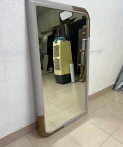 Modern Grey & Gold Framed Mirror – Contemporary Rounded Rectangular Mirror with Gold Corner Accents for Living Room & Bedroom - Image 5