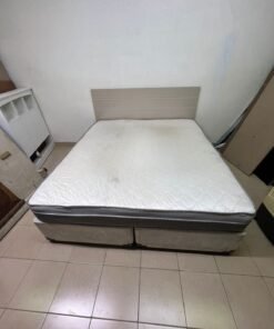 Modern Light Wood Bed Frame with Headboard & White Quilted Mattress – Complete Divan Bed Set with Grey Base for Bedroom & Guest Room - Image 7