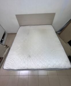 Modern Light Wood Bed Frame with Headboard & White Quilted Mattress – Complete Divan Bed Set with Grey Base for Bedroom & Guest Room - Image 8