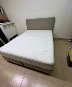 Modern Grey & White Divan Bed Set – Upholstered Headboard, Tufted White Mattress & Matching Grey Base for Bedroom & Guest Room - Image 6