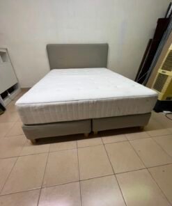 Modern Grey & White Divan Bed Set – Upholstered Headboard, Tufted White Mattress & Matching Grey Base for Bedroom & Guest Room - Image 9