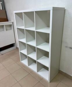 Modern White 12-Cube Bookshelf / Storage Organizer – 4-Tier Open Compartment Shelving Unit for Living Room, Bedroom & Office - Image 2