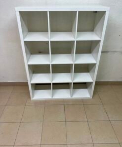Modern White 12-Cube Bookshelf / Storage Organizer – 4-Tier Open Compartment Shelving Unit for Living Room, Bedroom & Office - Image 3