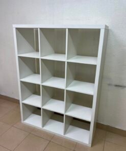 Modern White 12-Cube Bookshelf / Storage Organizer – 4-Tier Open Compartment Shelving Unit for Living Room, Bedroom & Office - Image 4