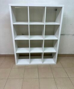 Modern White 12-Cube Bookshelf / Storage Organizer – 4-Tier Open Compartment Shelving Unit for Living Room, Bedroom & Office - Image 5