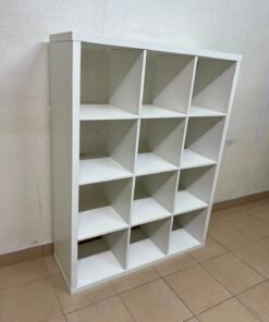 Modern White 12-Cube Bookshelf / Storage Organizer – 4-Tier Open Compartment Shelving Unit for Living Room, Bedroom & Office - Image 6