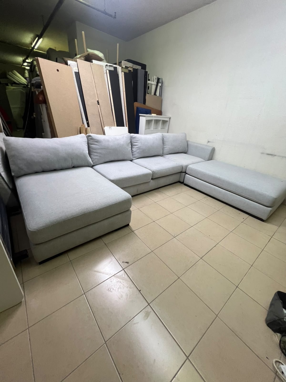Modern Light Grey U-Shaped Sectional Sofa with 2 Chaise Lounges – Large Plush Fabric Couch with 3 Back Cushions & Solid Base for Living Room - Image 2