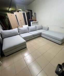 Modern Light Grey U-Shaped Sectional Sofa with 2 Chaise Lounges – Large Plush Fabric Couch with 3 Back Cushions & Solid Base for Living Room - Image 4