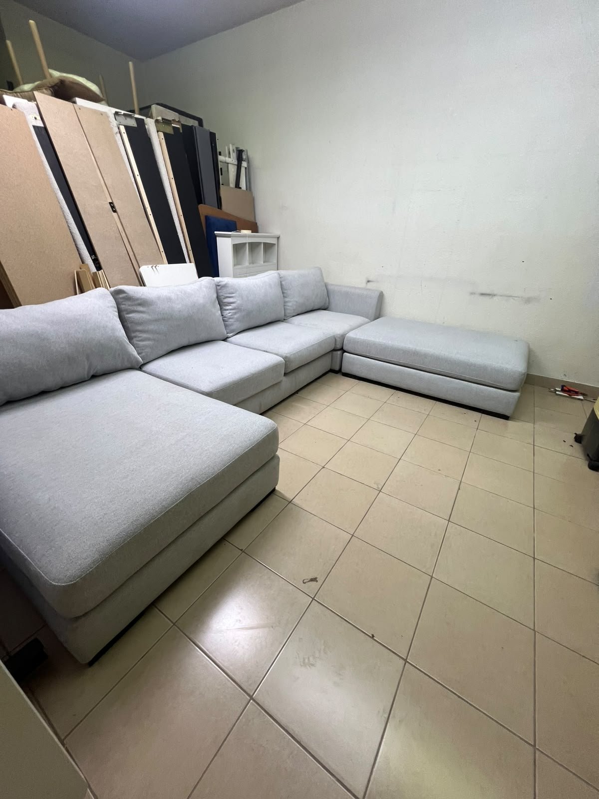 Modern Light Grey U-Shaped Sectional Sofa with 2 Chaise Lounges – Large Plush Fabric Couch with 3 Back Cushions & Solid Base for Living Room - Image 5