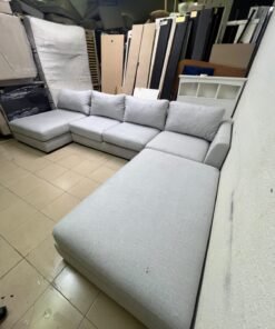 Modern Light Grey U-Shaped Sectional Sofa with 2 Chaise Lounges – Large Plush Fabric Couch with 3 Back Cushions & Solid Base for Living Room - Image 7