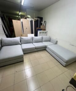 Modern Light Grey U-Shaped Sectional Sofa with 2 Chaise Lounges – Large Plush Fabric Couch with 3 Back Cushions & Solid Base for Living Room