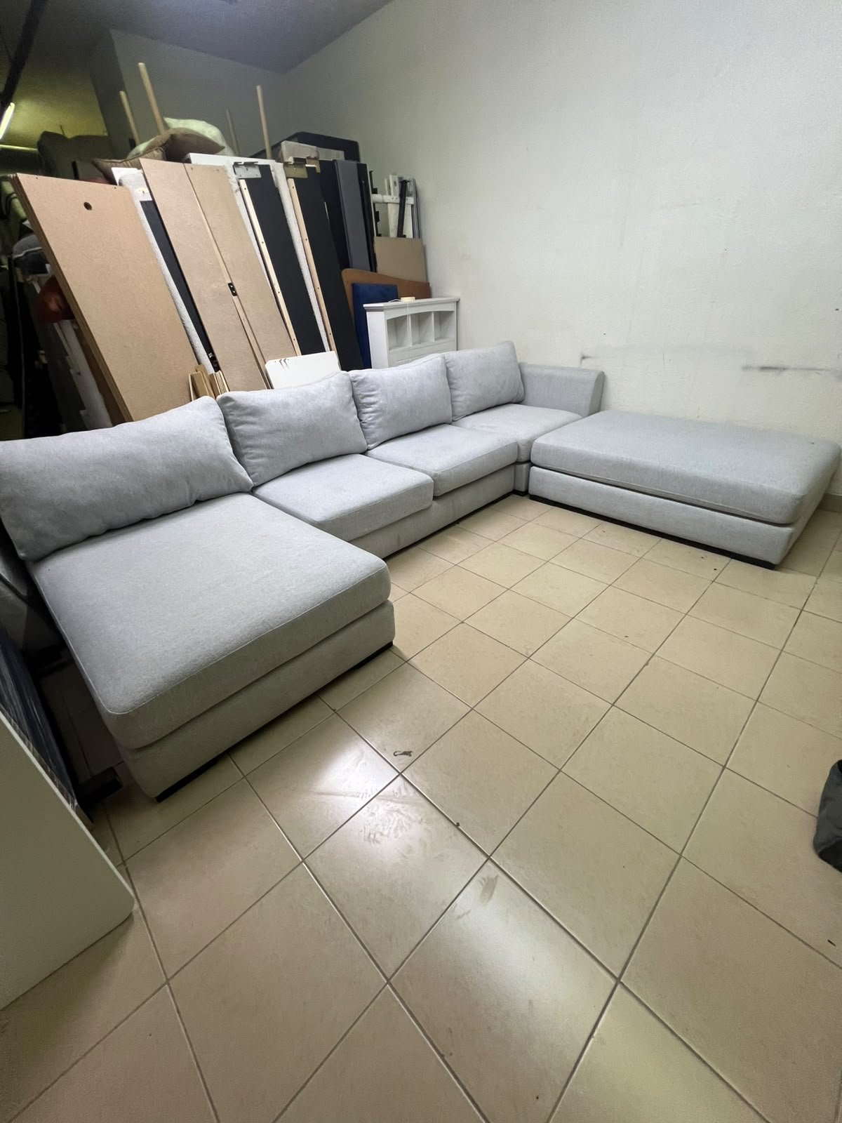 Modern Light Grey U-Shaped Sectional Sofa with 2 Chaise Lounges – Large Plush Fabric Couch with 3 Back Cushions & Solid Base for Living Room - Image 10