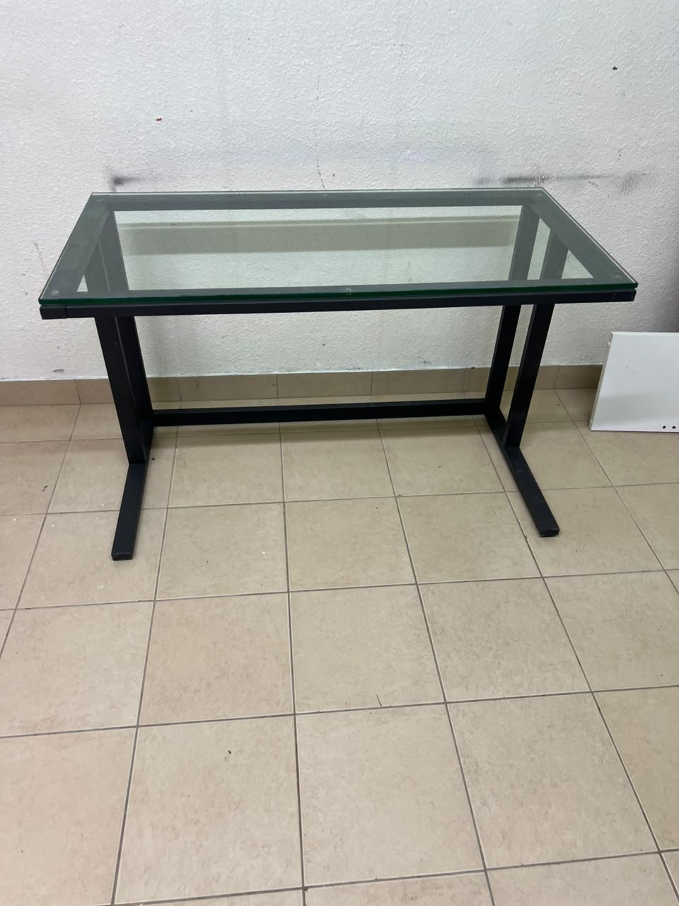 Modern Glass Top Desk with Black Metal Frame – Clear Tempered Glass Workstation with Industrial Steel Legs for Home Office, Study & Bedroom - Image 10