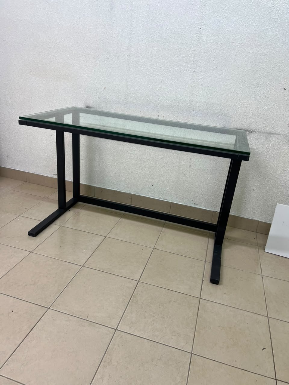 Modern Glass Top Desk with Black Metal Frame – Clear Tempered Glass Workstation with Industrial Steel Legs for Home Office, Study & Bedroom - Image 11