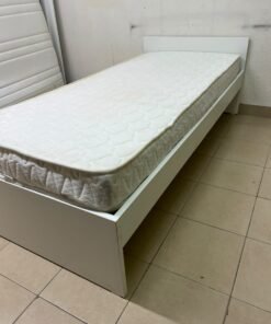Modern White Bed Frame with Quilted Mattress – Minimalist Wooden Bed with Headboard & White Storage Base for Bedroom & Guest Room - Image 7
