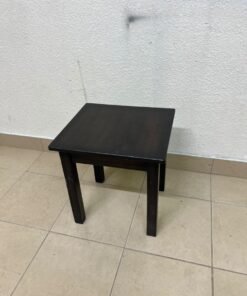 A small, square wooden side table with a dark brown or black finish, featuring four straight legs. - Image 8