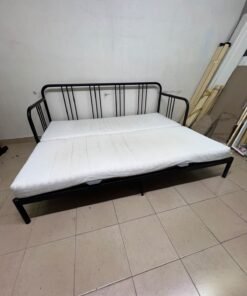 This is a black metal daybed that extends to convert into a double bed or a sofa; it closely resembles the IKEA FYRESDAL daybed frame (80x200 cm). - Image 8